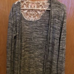 Cape Juby Grey Lace Cardigan